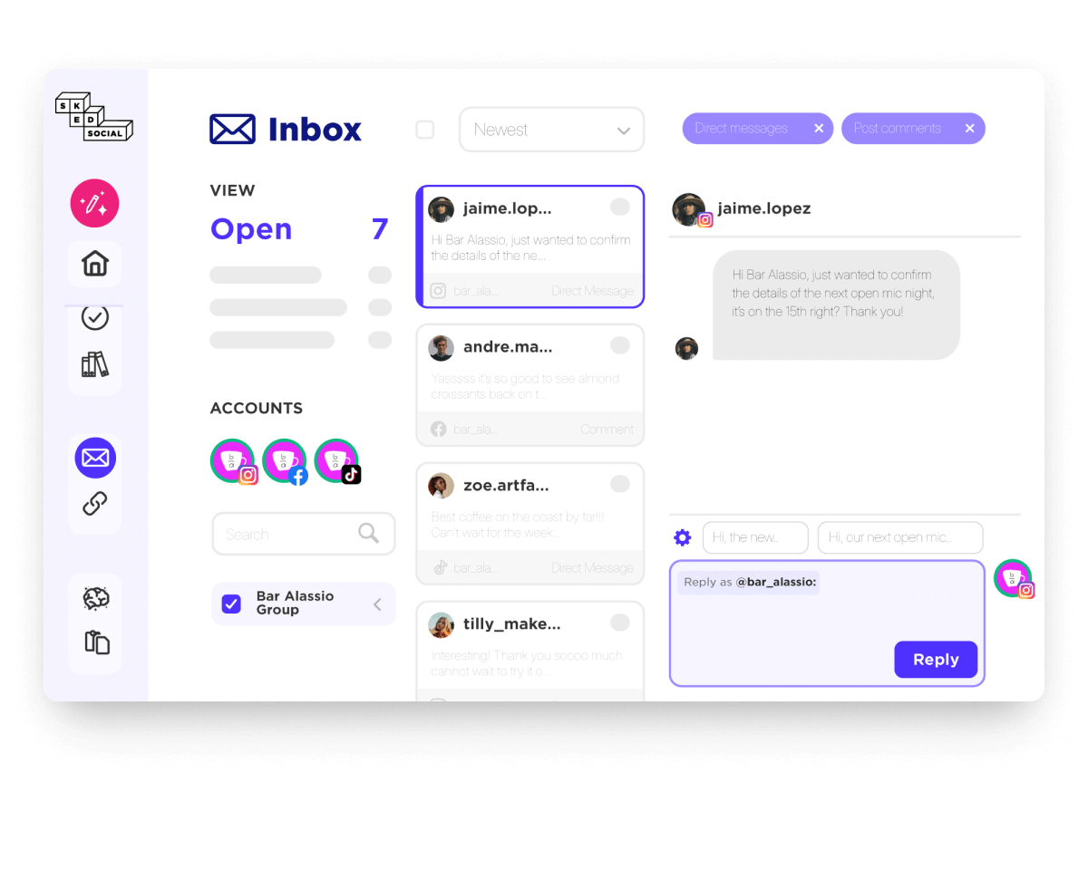 screenshot of Sked Social